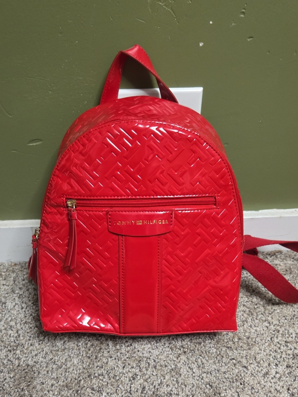 Tommy Hilfiger Glossy Red Mini Backpack